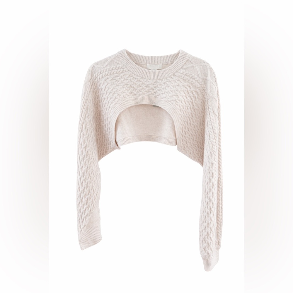 H&M Women's Light Beige Cable Knit Sweater NWT - Medium